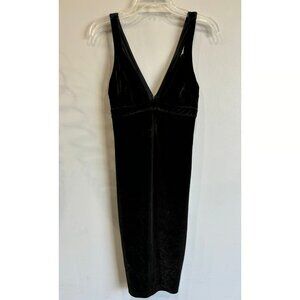 Express Black Velvet Babydoll Dress Womens size 2 Formal Party Whimsigoth Y2K